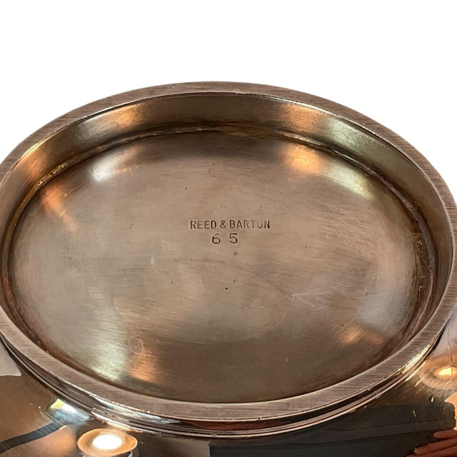 Reed & Barton Emerald Green Enamel Silverplate Pear Shaped Bowl Mid Century Modern For Sale - Image 11 of 15