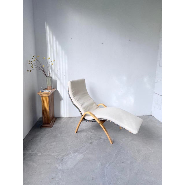 Vintage beechwood deck chair by ikea, designed by kim samson. we love its elegant design, reminiscent of alvar aalto's...