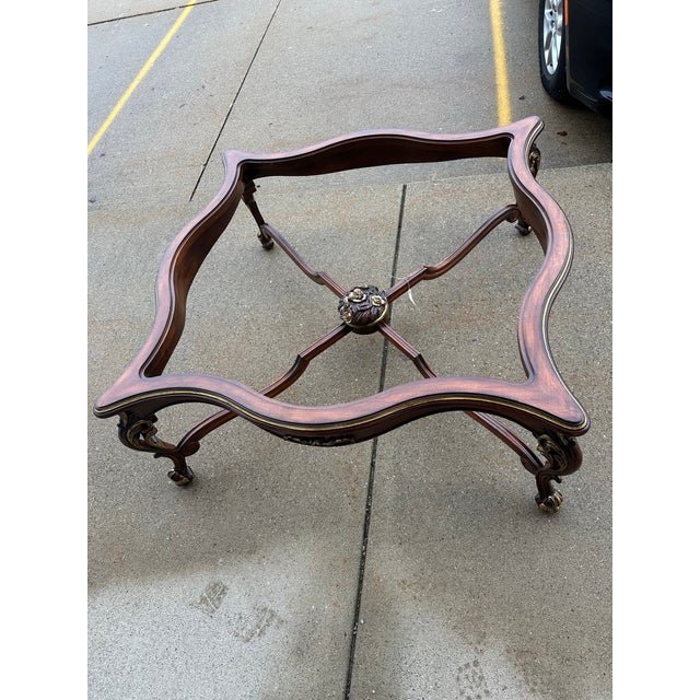 1990s Decorative Crafts Italian Carved Coffee Table Oversized For Sale - Image 12 of 12