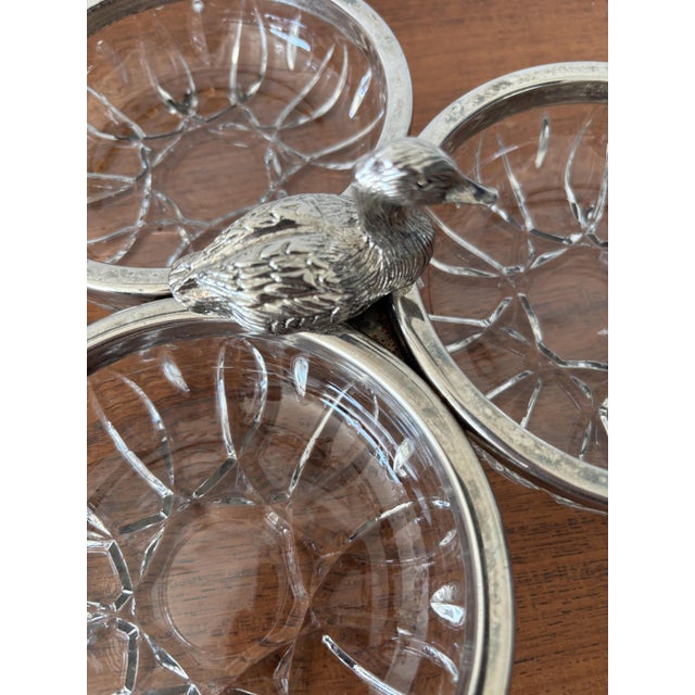 Vintage Glass and Stainless Steel Appetizer Platter, 1970s For Sale - Image 6 of 13
