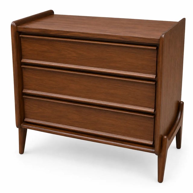 Mid Century Style Modern Walnut Nightstands. - Pair For Sale In San Diego - Image 6 of 6