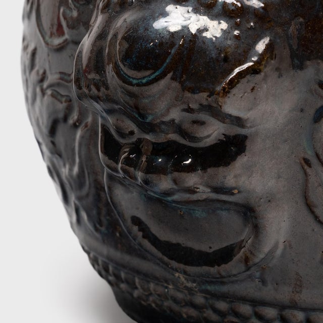 Chinese Chinese Ornate Garden Drum Planter, C. 1900 For Sale - Image 3 of 6