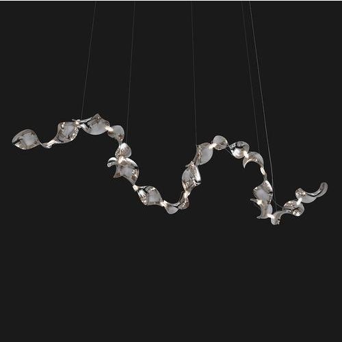 Dune 16 curve chandelier in aluminum with silver anodized finish by moss objects. Dimensions: w 102 x d 296 x h 40 cm....