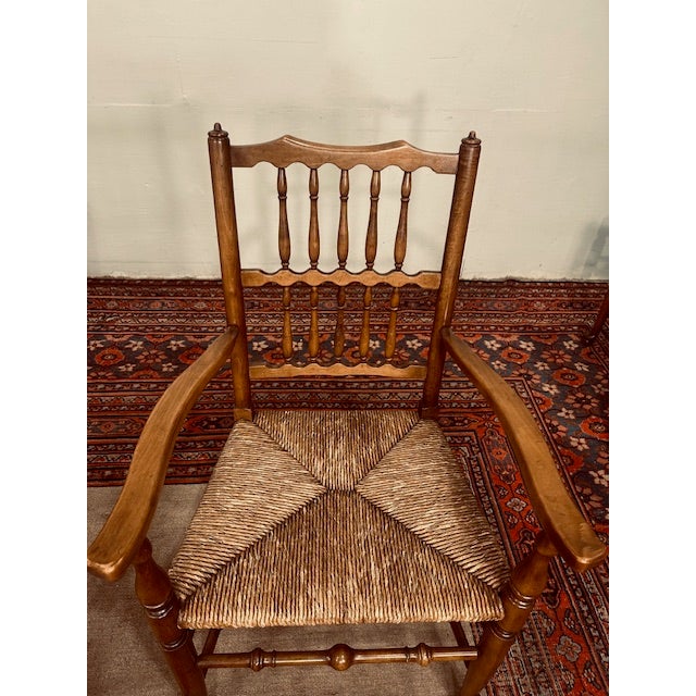 Wood 1960s Set of 6 Stickley Style Fayetteville Ny Solid Wood Spindle-Back Chairs For Sale - Image 7 of 10