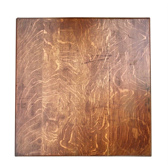 Wood Antique Victorian Tiger Oak Parlor Table Attributed to Thomas Brooks of New York City For Sale - Image 7 of 12