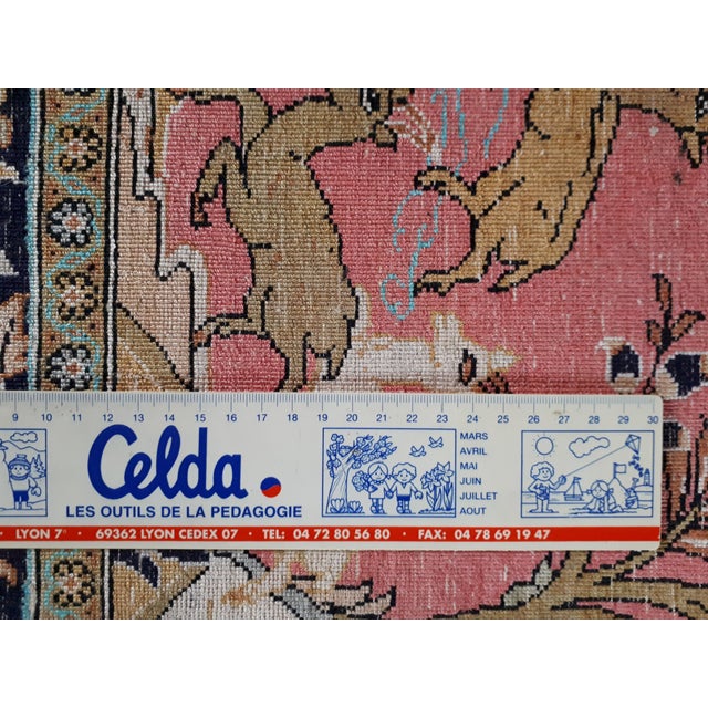 Hand-Knotted Silk Ghoum Rug, 1950s For Sale - Image 6 of 7