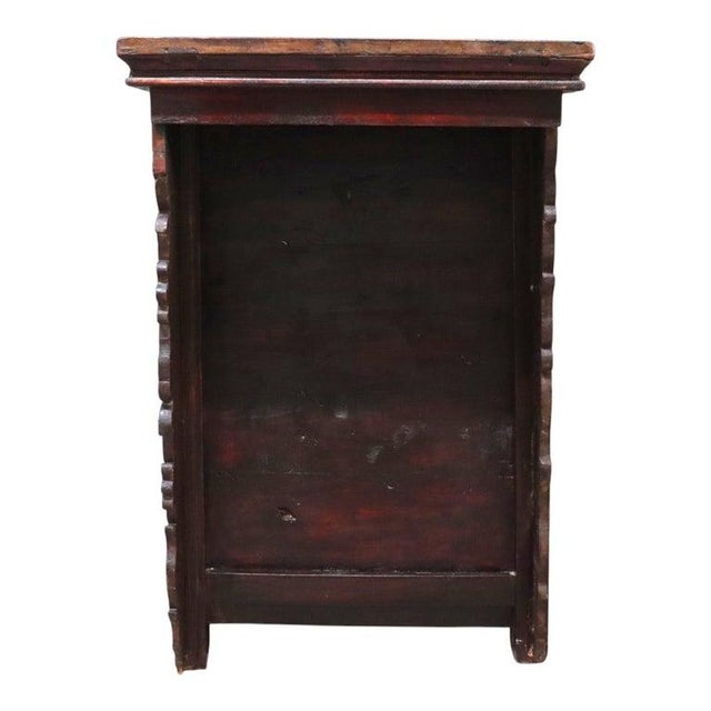 Antique Tibetan Floral Polychromed & Carved Rosewood Tea Cabinet C1890 For Sale - Image 13 of 15