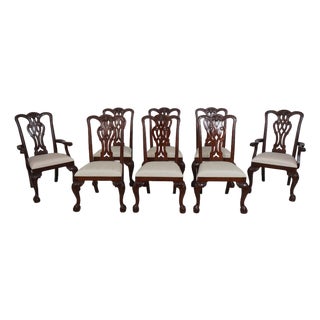 Set of 8 Maitland Smith Mahogany Dining Chairs For Sale