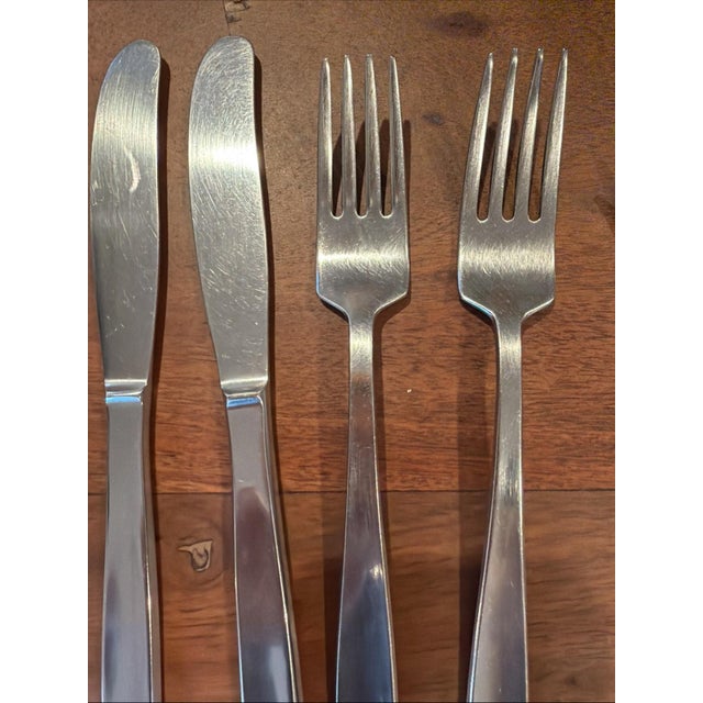 Mid-Century Modern Vintage Mid-Century Modern Gense Facette 18/8 Stainless Steel Flatware – Set of 9 For Sale - Image 3 of 6