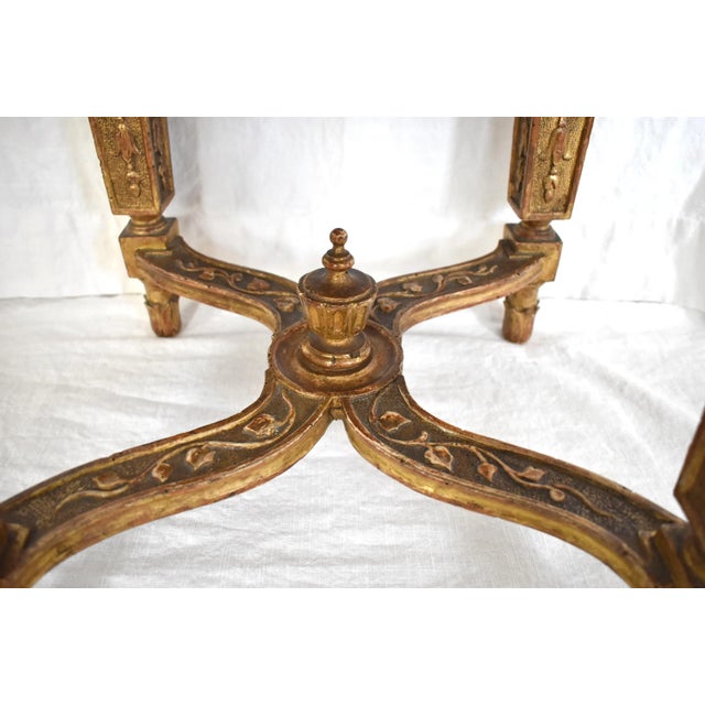 Wood C. 1700 Louis XIV French Giltwood Tabouret For Sale - Image 7 of 13