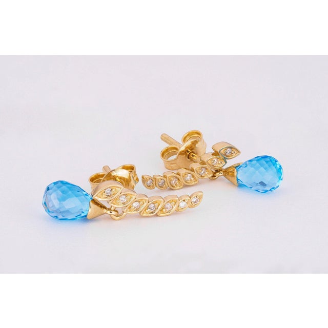 Not Yet Made - Made To Order Briolette Topazs Earrings Studs- Set of 2 For Sale - Image 5 of 10