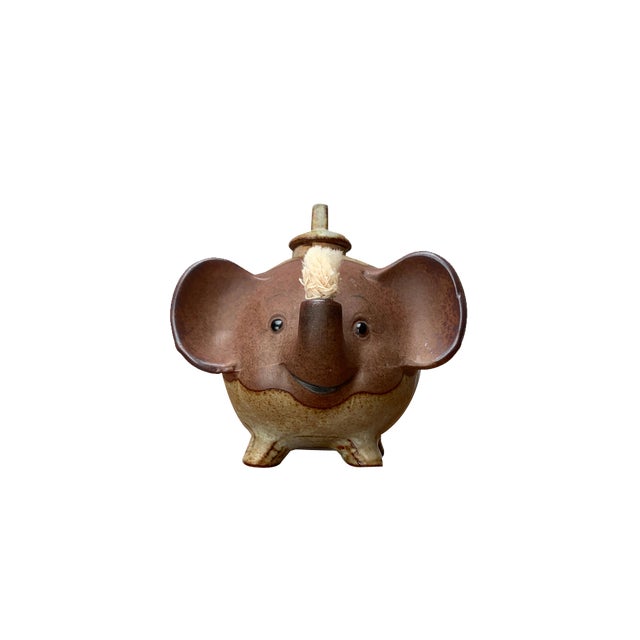 Vintage Elephant Oil Lamp by Ibuki For Sale