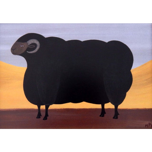 Matt Rix, Naive Style Prize Black Ram, Print, Framed For Sale - Image 9 of 13