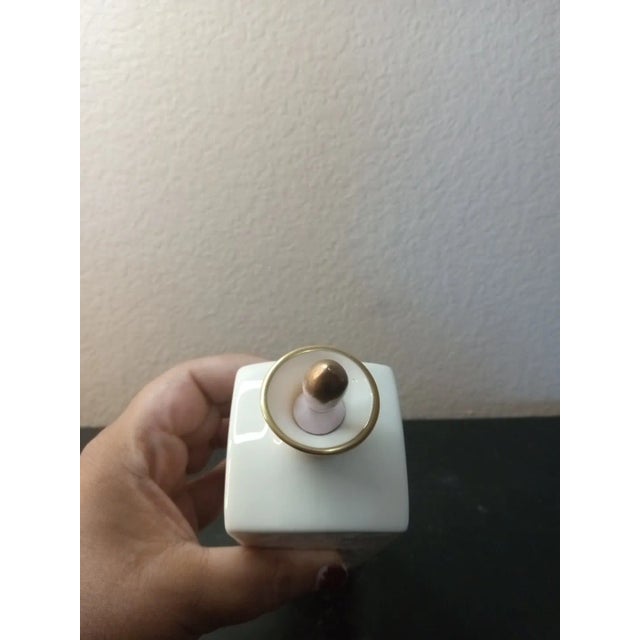 American 1980s Lenox Usa Embossed Floral Perfume Bottle For Sale - Image 3 of 5