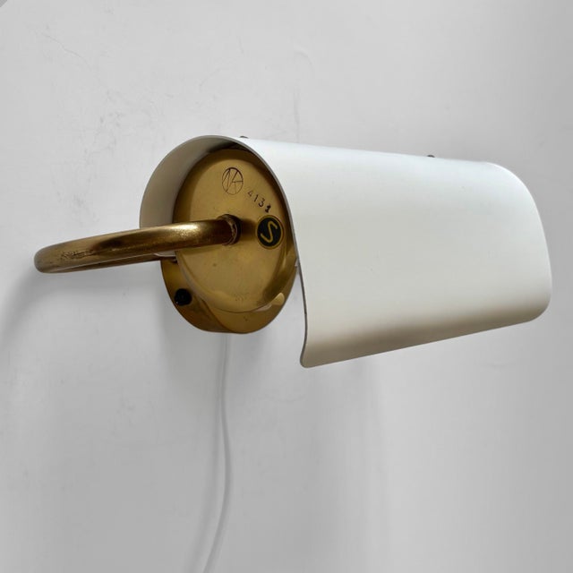 Mid-Century Modern Vintage Wall Lamp in Brass and Steel by Bertil Brisborg for Nordiska Kompaniet, Sweden, 1950s For Sale - Image 3 of 12