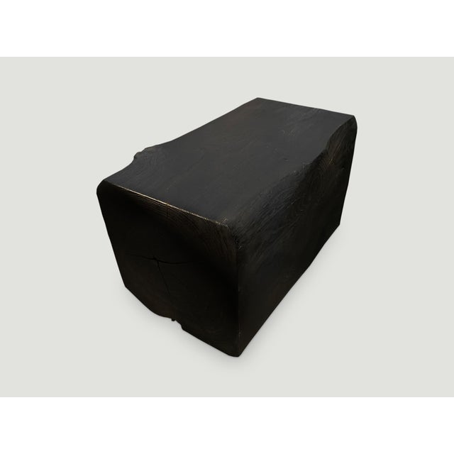 Andrianna Shamaris Charred Teak Wood Log Bench or Coffee Table For Sale - Image 9 of 18