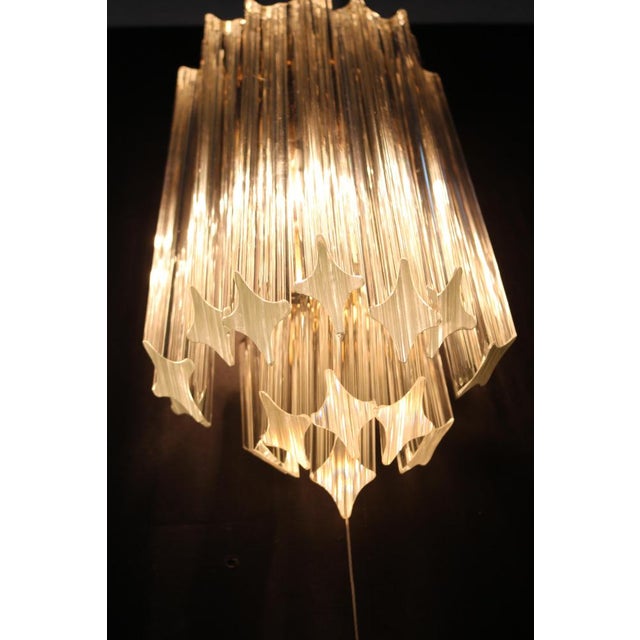 Venini Vintage Glass Wall Light with 15 Rods from Venini, Italy, 1970s For Sale - Image 4 of 11