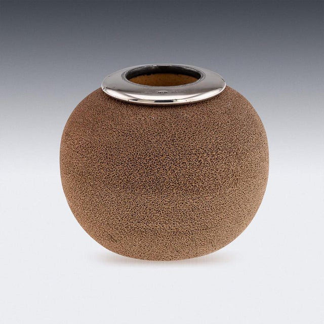 Antique 20th Century English Silver-Mounted Ceramic Match Striker from Royal Doulton For Sale - Image 3 of 12