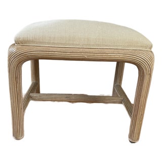 Vintage American Drew Pencil Reed Ribbon Footstool For Sale