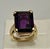 15 Carat Emerald Cut Amethyst Cocktail Ring in 14 Karat Yellow Gold For Sale - Image 9 of 18