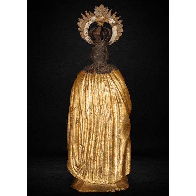 Wood 17th Century Spanish American Immaculate Conception Sculpture For Sale - Image 7 of 11