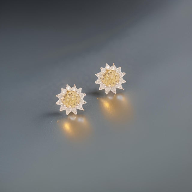 Natural Sapphire Diamond Stud Earrings 14k Yellow Gold 2 TCW Certified For Sale - Image 9 of 13