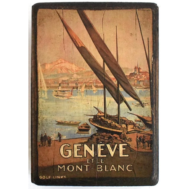 Vintage "Genève Et Le Mont-Blanc" Wooden Chocolate Box For Sale - Image 9 of 9