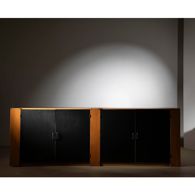 Wood Modernist Ash and Black Laminate Sideboard by Roberto Pamio & Renato Toso for Stilwood, Italy, 1970s For Sale - Image 7 of 11