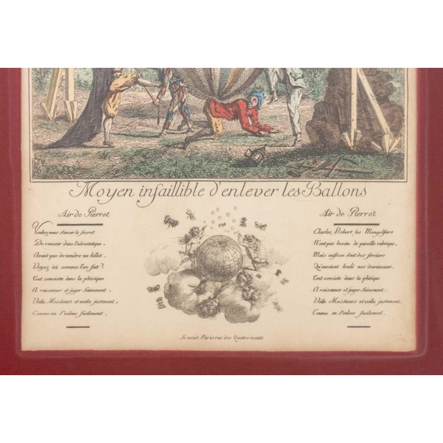 French Ballooning Hand-Colored Etchings, 3 For Sale - Image 16 of 17