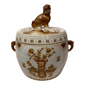 1990s Chelsea House Hand Painted Covered Jar