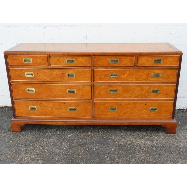 Century Hollywood Regency Burlwood Low Long Dresser Bathroom Vanity 6364 For Sale - Image 13 of 18