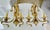 Pair of vintage French mid century polished brass two-light double-arm curved scroll wall sconces. Each uses 2 candelabra...