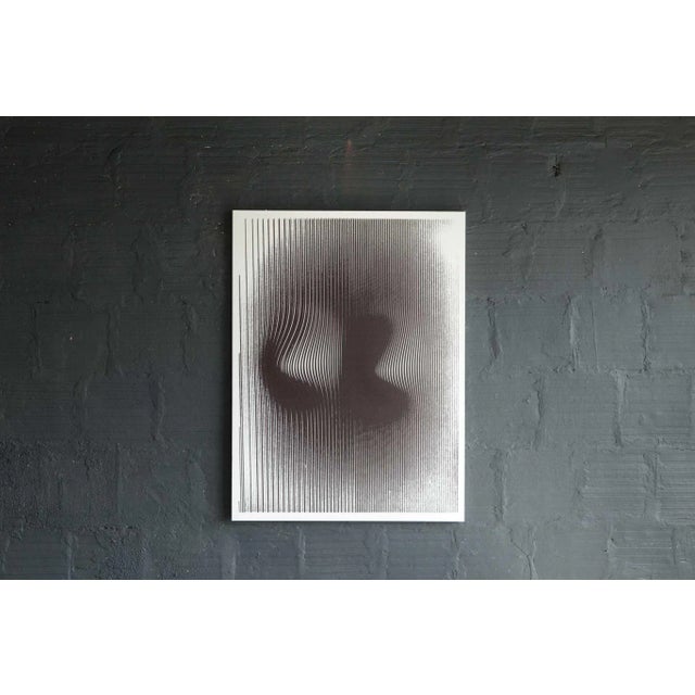 Mid-Century Modern 2 Hemisphere Line Drawing on Canvas by Spencer Staley For Sale - Image 3 of 3