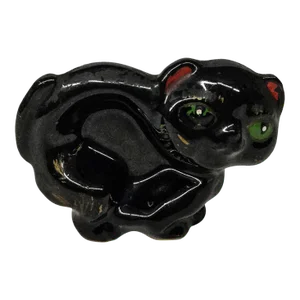 1930s Ceramic Black Cat 3 Way Trinket Dish/Ashtray/Statue