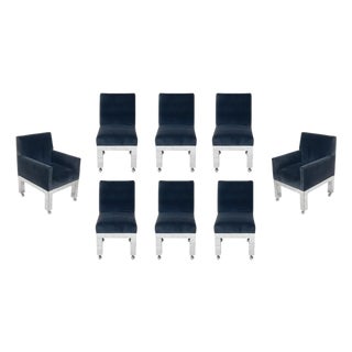 Set of Eight Chrome Cityscape Dining Chairs by Paul Evans for Directional For Sale