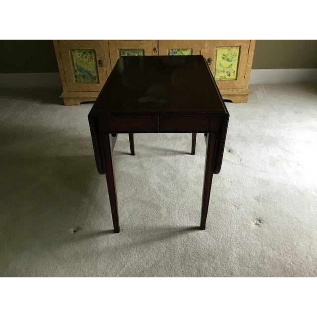 1950s Vintage Brandt Mahogany Drop-Leaf Dining Table & Four Chairs With 21" Leaf and Custom Table Pads For Sale - Image 5 of 18