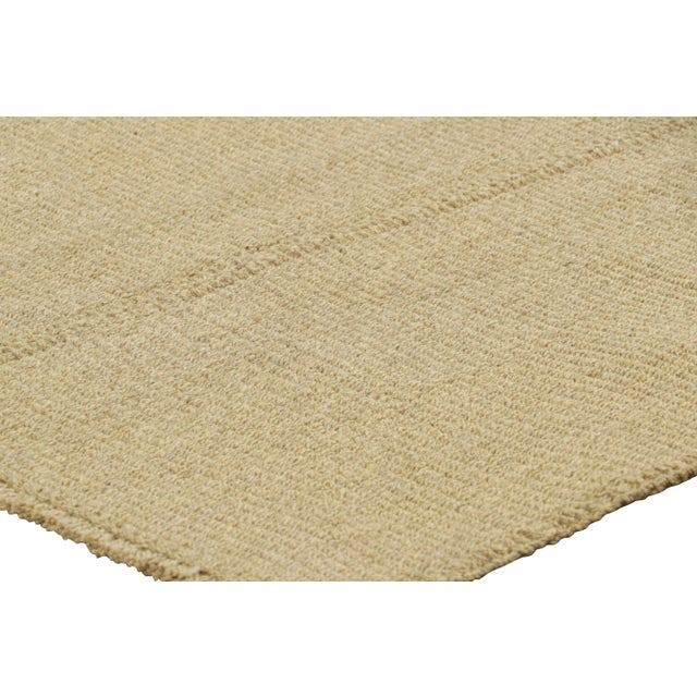 Rug & Kilim’s Contemporary Kilim With Textural Beige Stripes For Sale In New York - Image 6 of 7