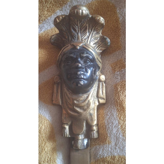 c1860 French Empire Maison Bagues Heavy Male Figural Wall Sconce in Gilt & Patinated Bronze. Single light, now...