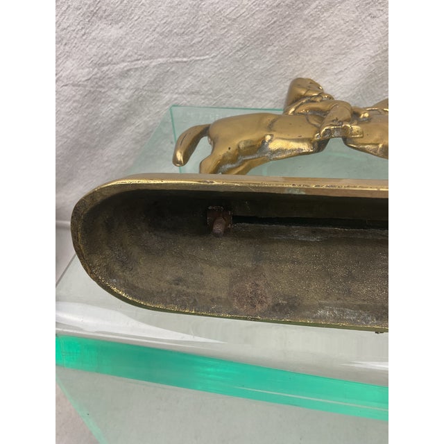 Antique Victorian Brass, British Soldier on Horseback Doorstop For Sale - Image 10 of 11