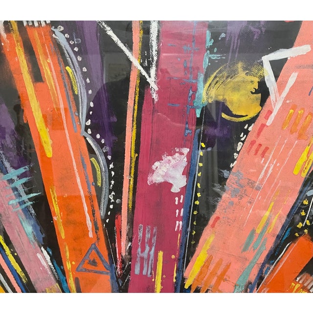 Sylvia Carewe, Large Colorful Modernist Pastel Abstract Expressionist Painting Sylvia Carewe For Sale In Miami - Image 6 of 11