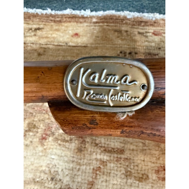 Circa 1980's Ramon Castellano for Kalma Bamboo + Leather Collapsible Chair For Sale - Image 4 of 14