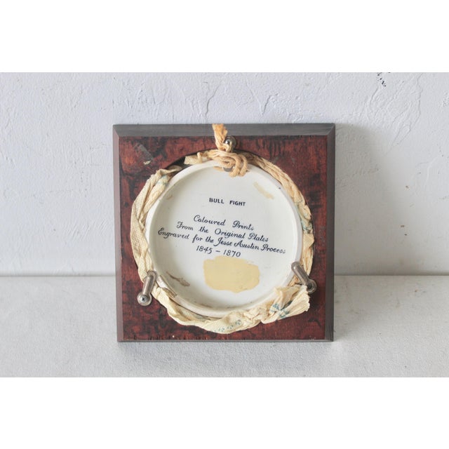 Vintage Kirkhams Ltd. English Ceramic Plates Harwood Frames Bull Fight, the Boar Hunt Mid-Century- a Pair For Sale In Miami - Image 6 of 8