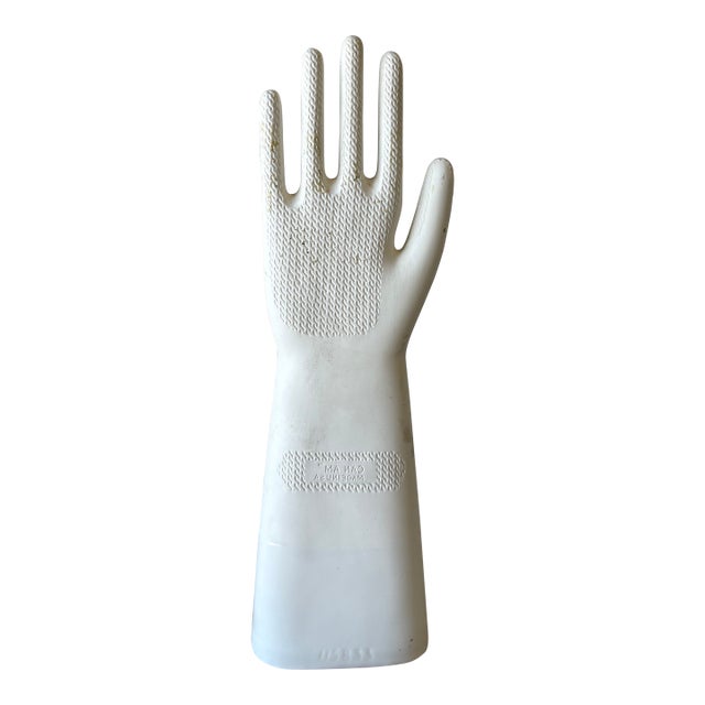 Vintage Porcelain Glove Mold – Industrial Display Hand (1976, Made in England) For Sale