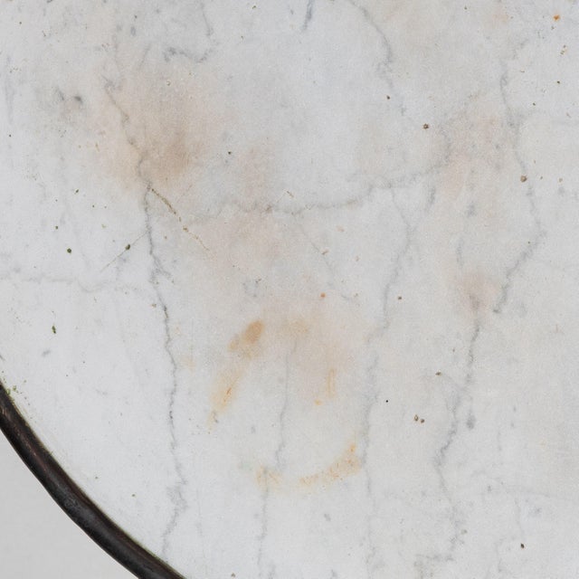 French French Bistro Table with Marble Top, Antique, France, Circa 1900 For Sale - Image 3 of 11