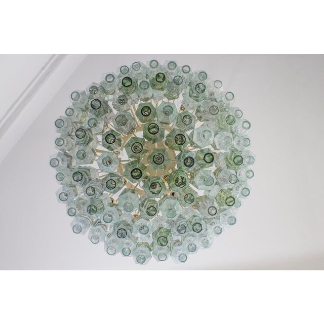Mid-Century Green and Clear Poliedri Chandelier, 1960 For Sale - Image 14 of 15