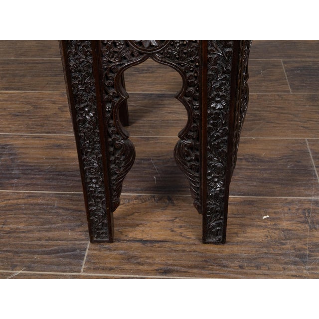 Anglo Indian Hand Carved Side Chair with Richly Carved Floral Motifs, circa 1900 For Sale - Image 11 of 12