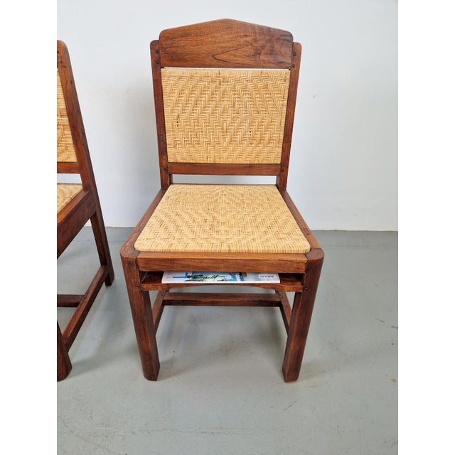 Art Deco Hague School Oak Rattan Chair 1930 Dutch design Beautiful art deco / hague school chairs in oak and webbing. The...