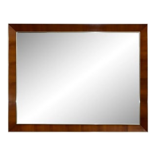 John Stuart Style Brass And Walnut Wall Mirror For Sale