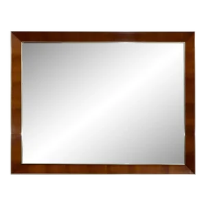 John Stuart Style Brass And Walnut Wall Mirror