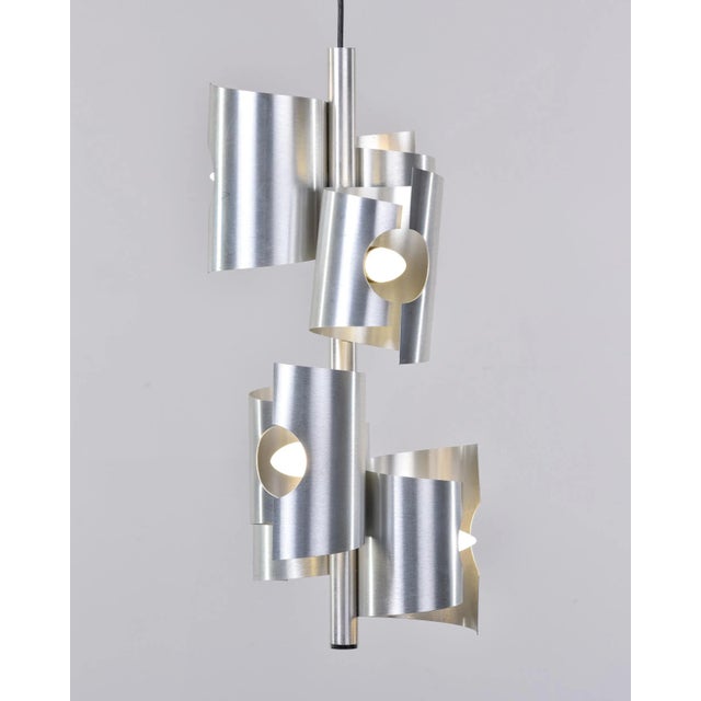 Mid Century Italian Aluminum 6 Light Fixture For Sale - Image 10 of 13